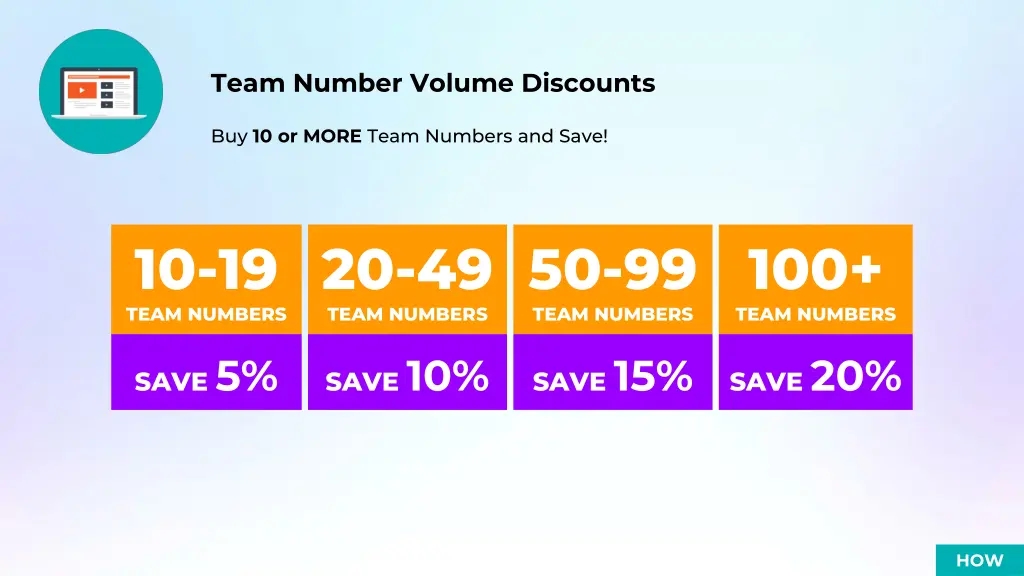 team number volume discounts