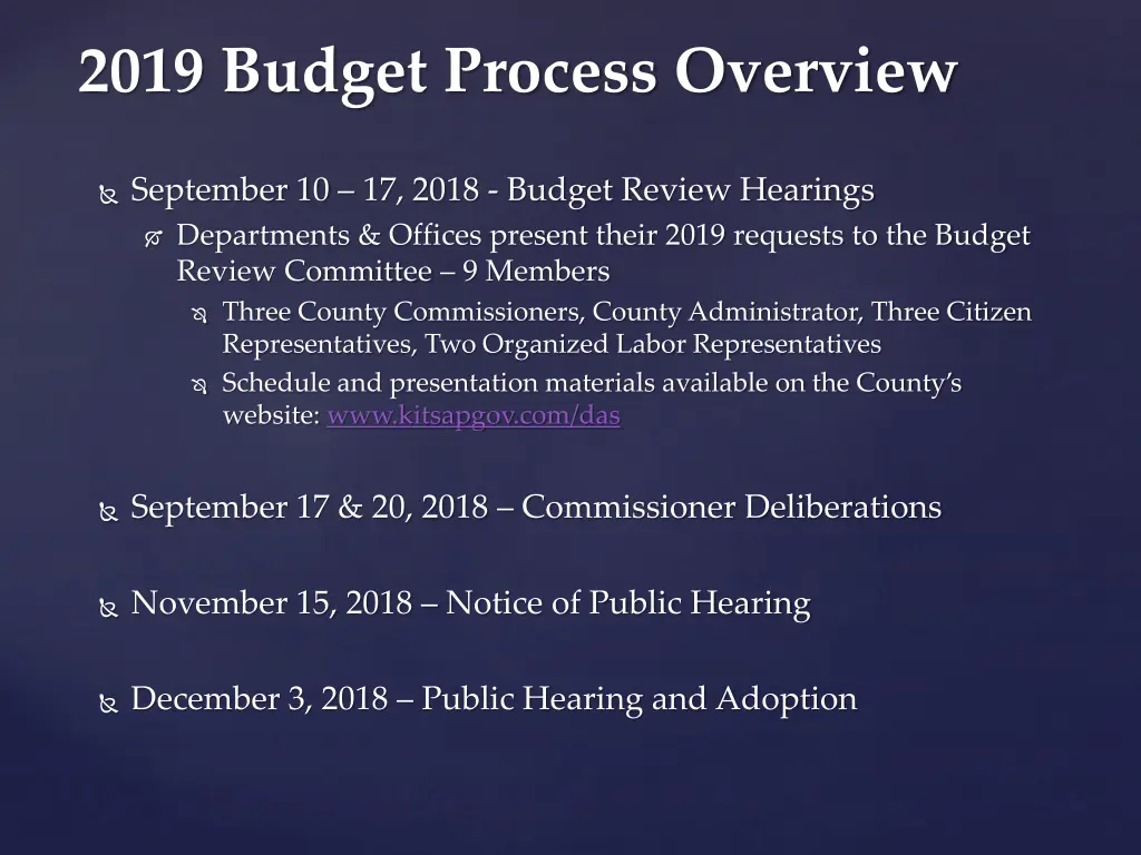 2019 budget process overview 1