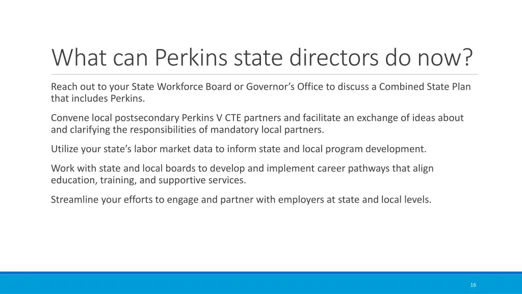 what can perkins state directors do now