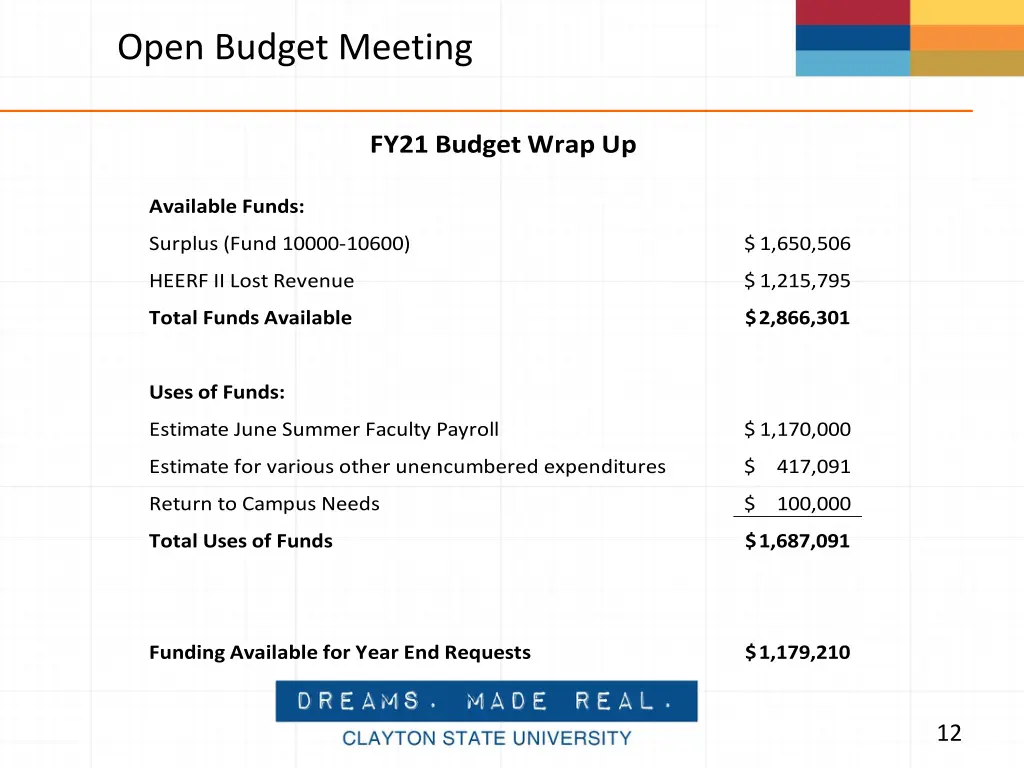 open budget meeting 7