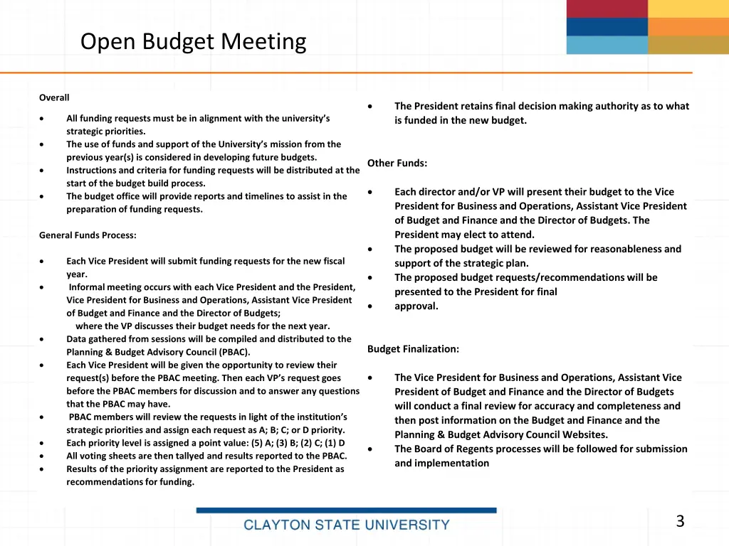 open budget meeting