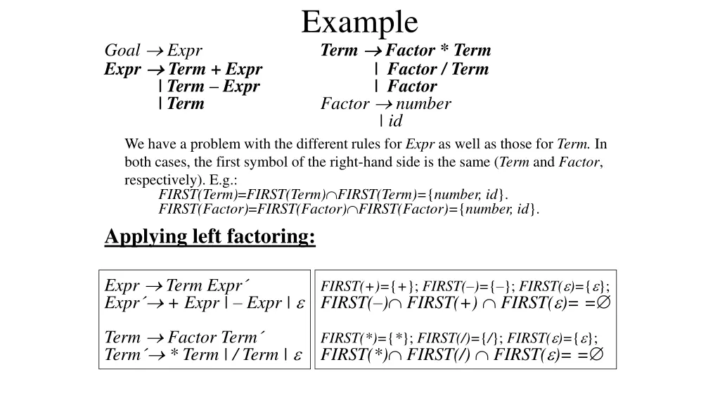 example term factor factor number id