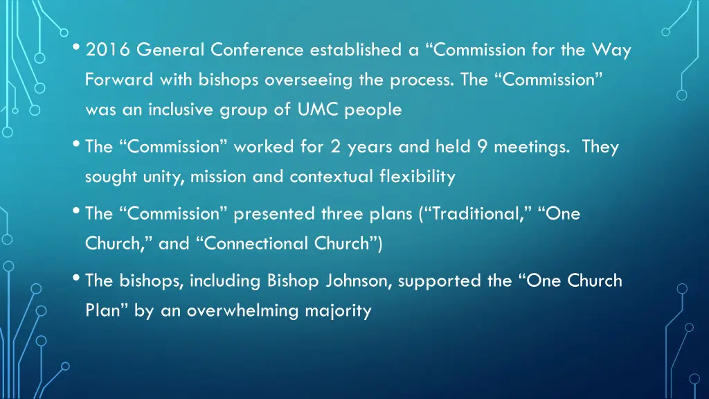 2016 general conference established a commission