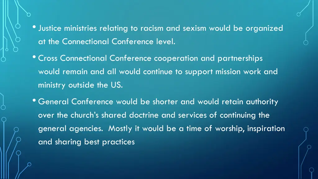 justice ministries relating to racism and sexism