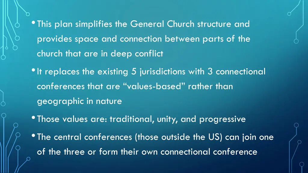 this plan simplifies the general church structure