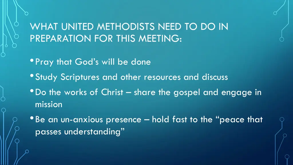 what united methodists need to do in preparation