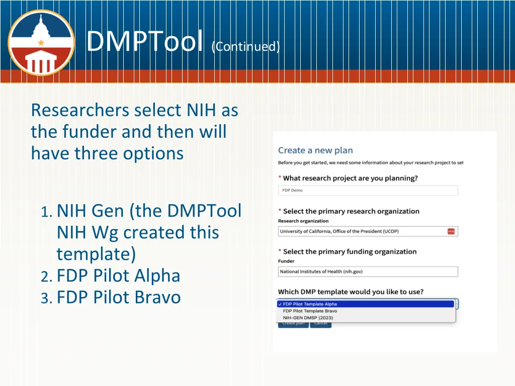 dmptool continued