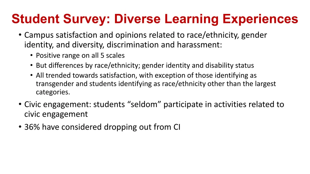 student survey diverse learning experiences 1