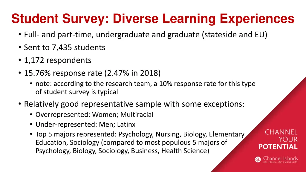 student survey diverse learning experiences full