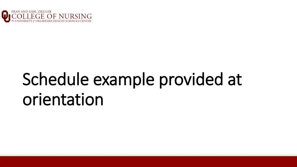 schedule example provided at schedule example