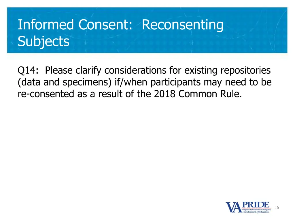 informed consent reconsenting subjects