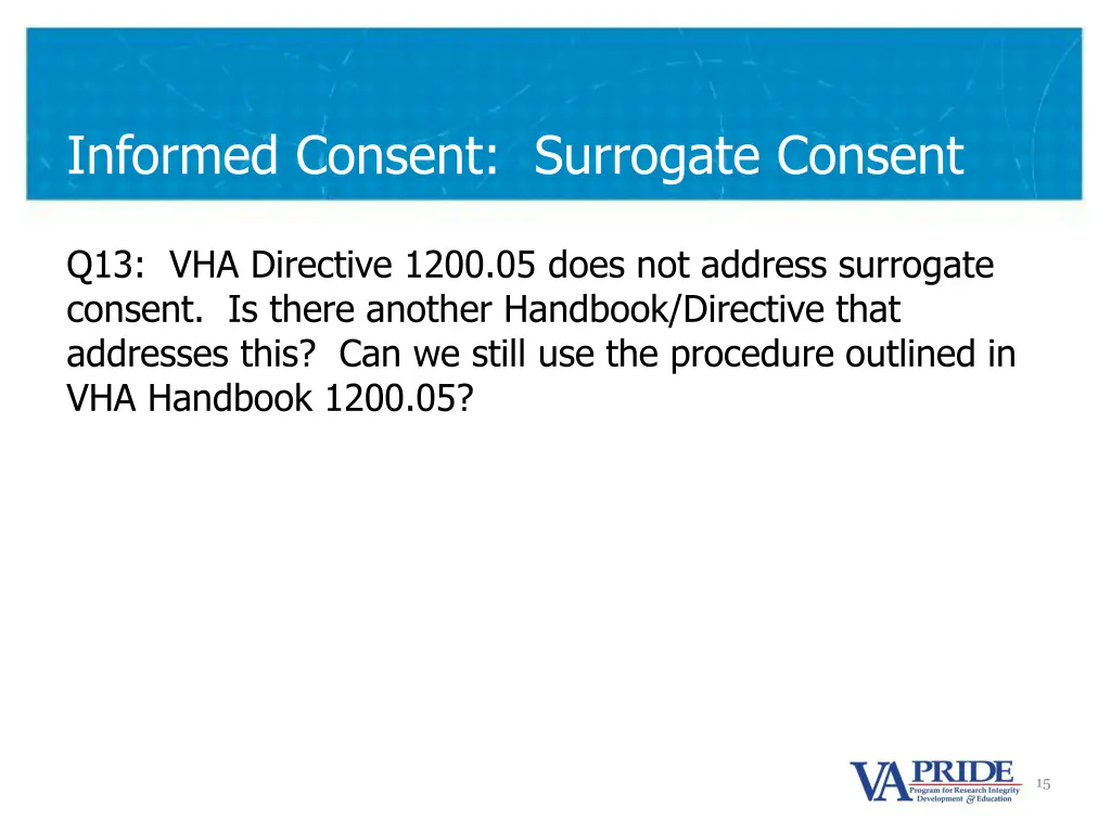 informed consent surrogate consent