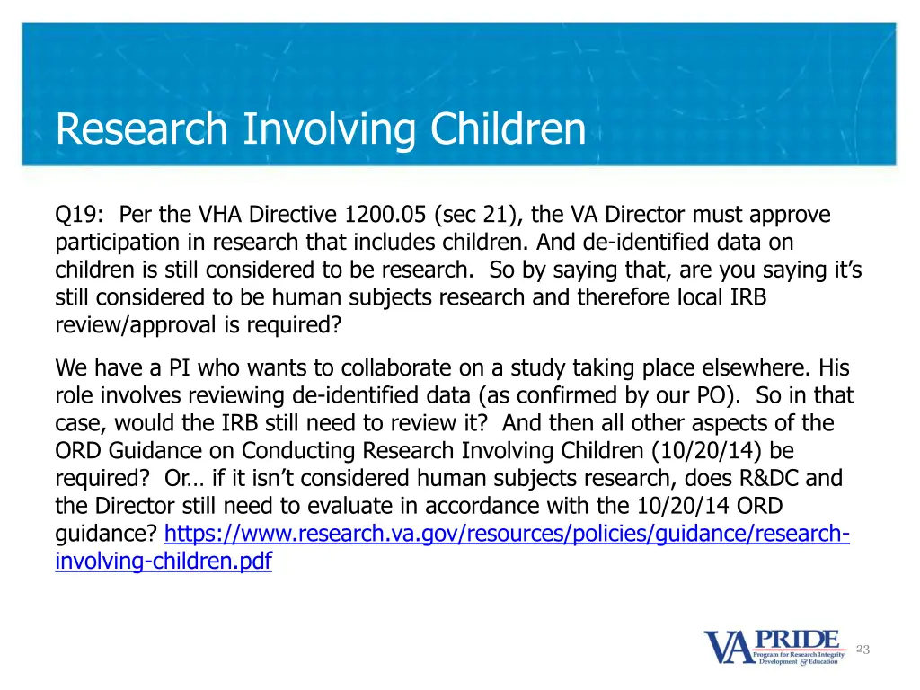 research involving children