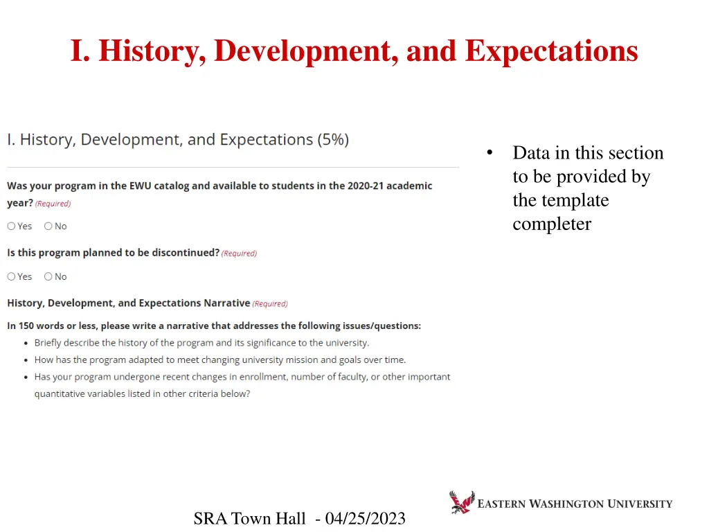 i history development and expectations