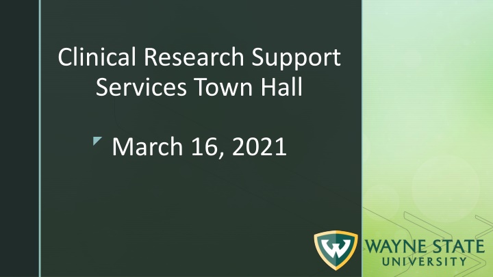 clinical research support services town hall