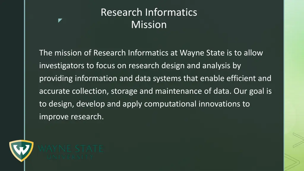 research informatics mission