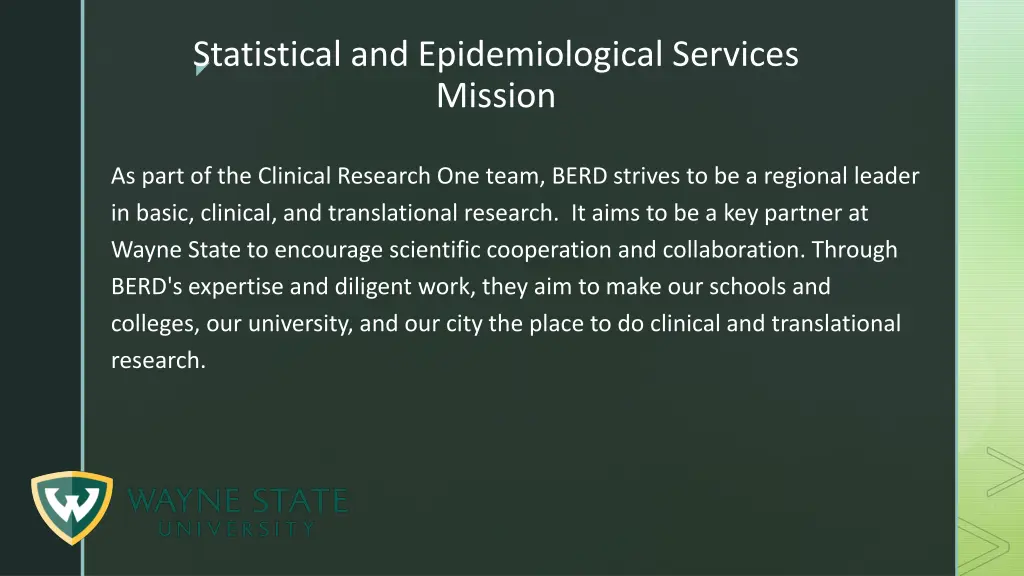 statistical and epidemiological services mission