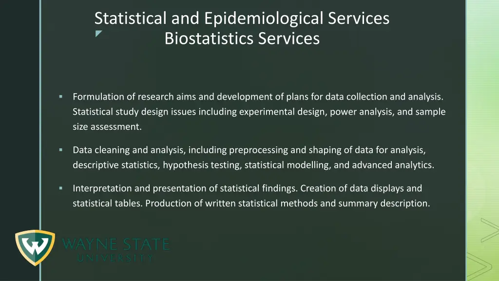 statistical and epidemiological services