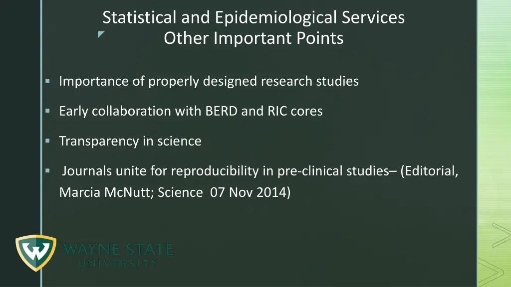 statistical and epidemiological services other