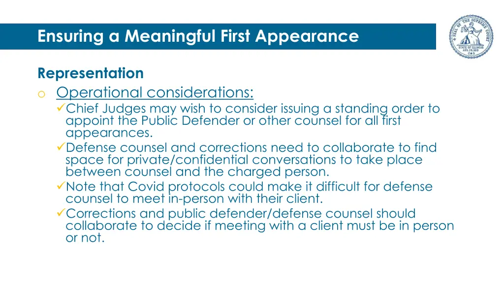 ensuring a meaningful first appearance 3