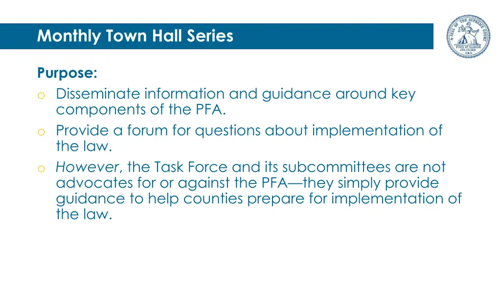 monthly town hall series