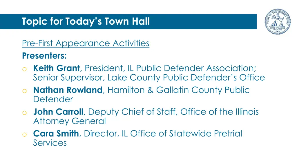 topic for today s town hall