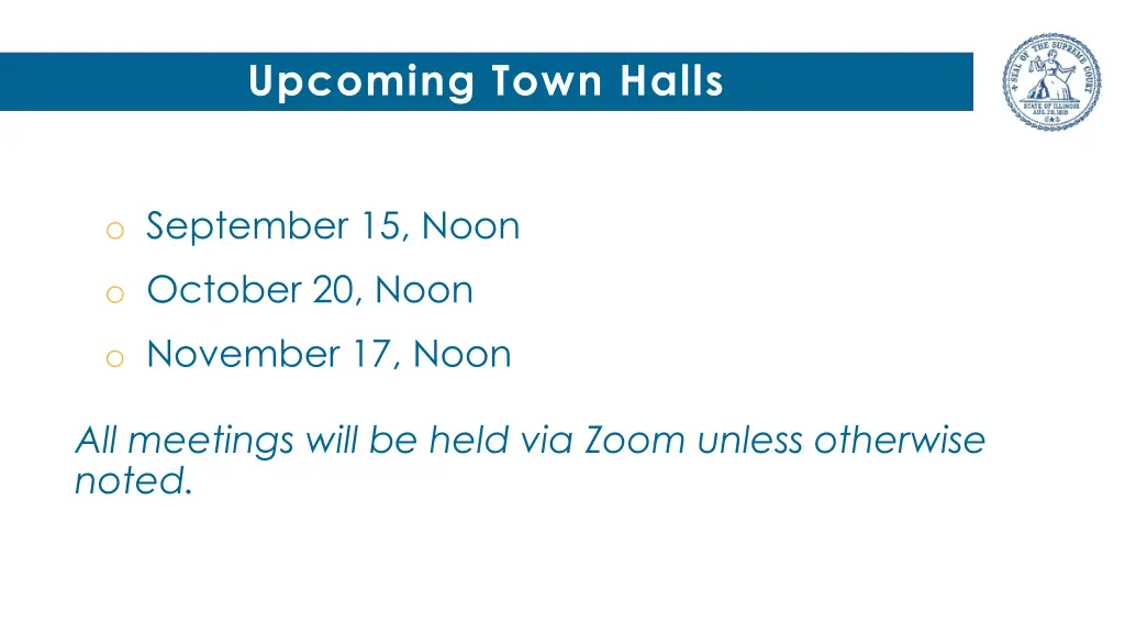 upcoming town halls