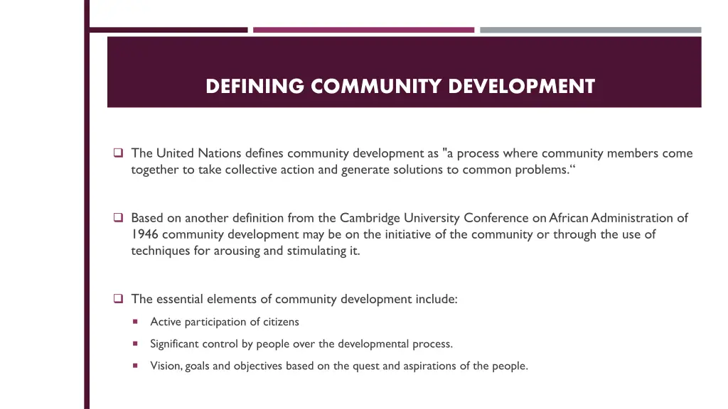 defining community development