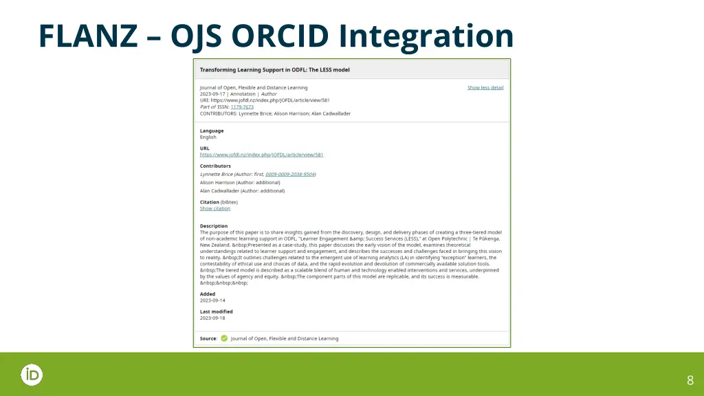 flanz ojs orcid integration 1