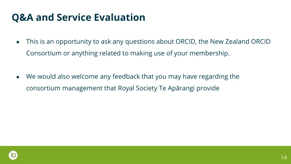 q a and service evaluation