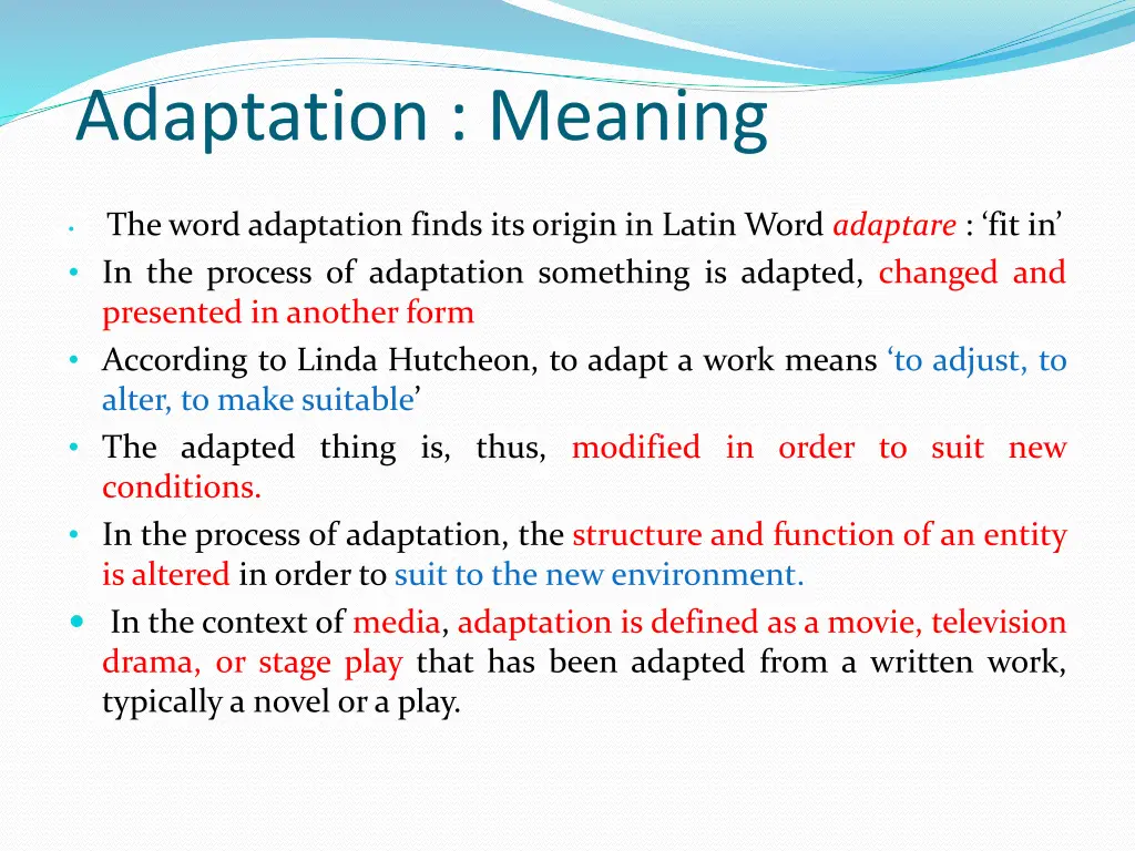 adaptation meaning