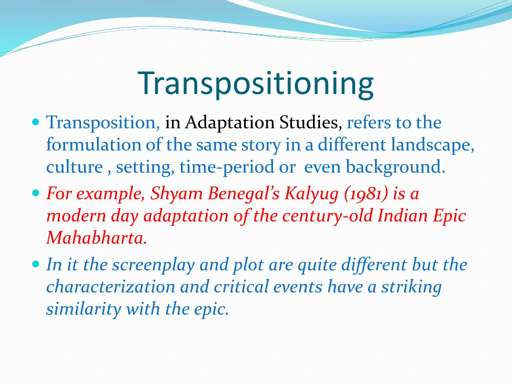 transpositioning