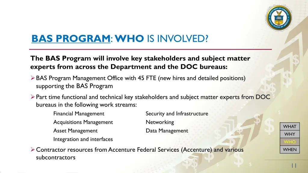 bas program who is involved