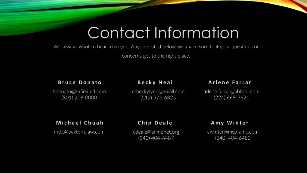 contact information we always want to hear from