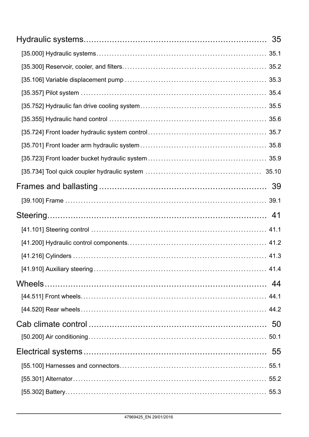 hydraulic systems 35