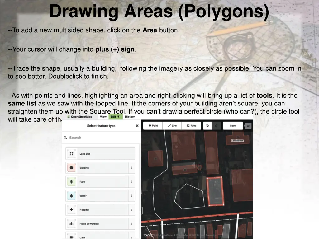 drawing areas polygons