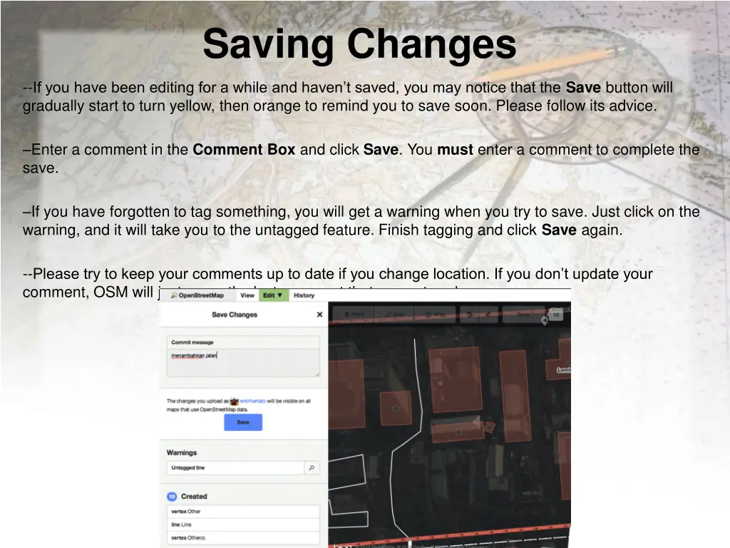 saving changes