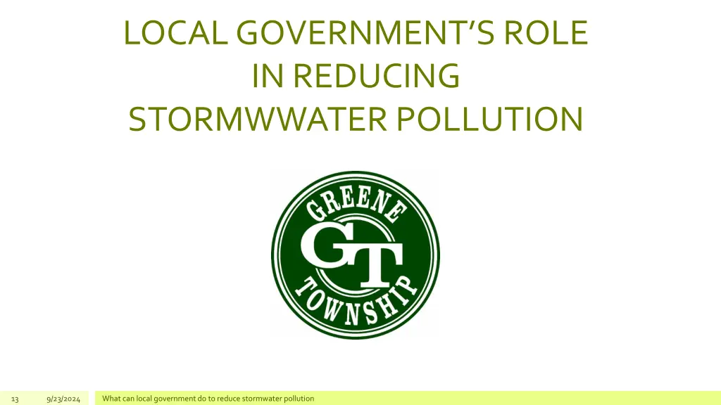 local government s role in reducing stormwwater