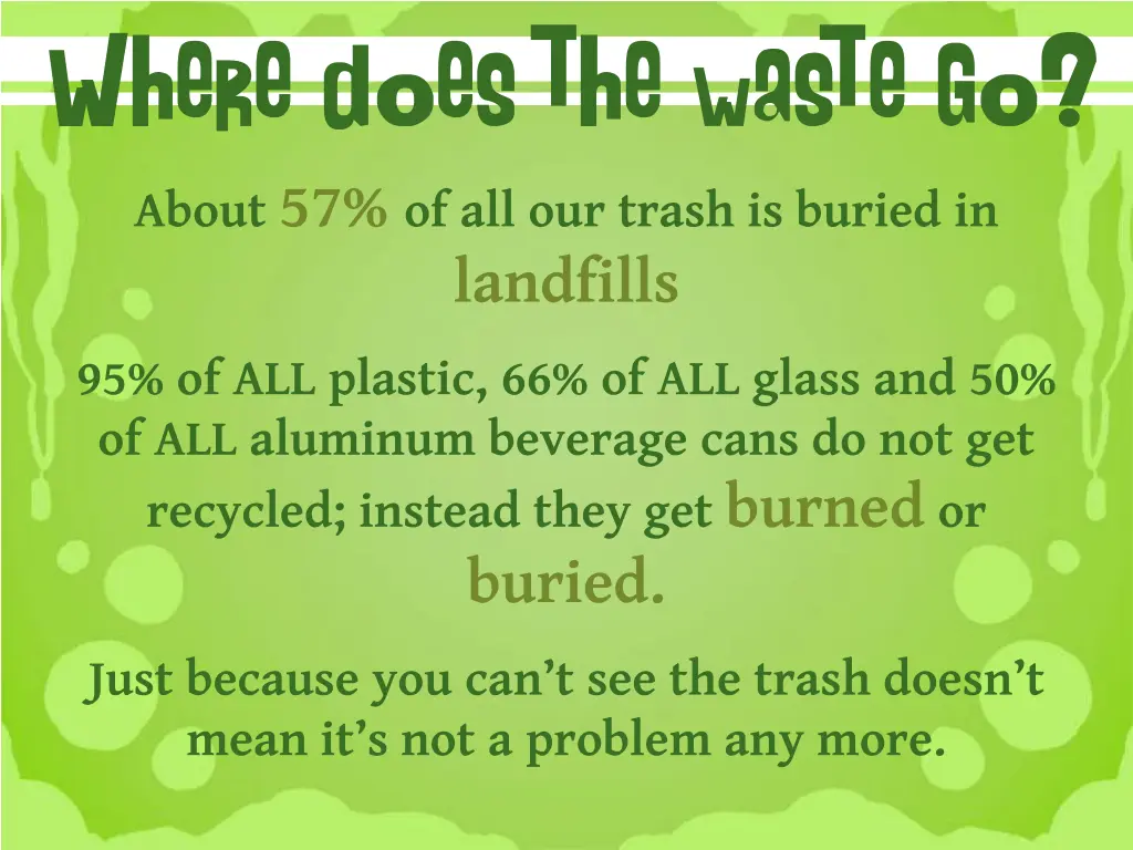 where does the waste go about 57 of all our trash