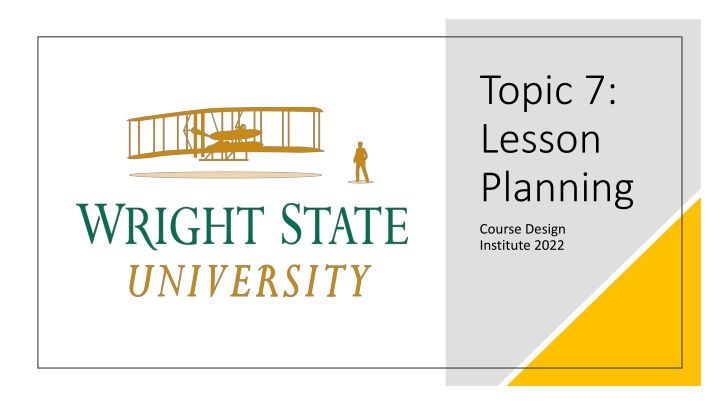 topic 7 lesson planning