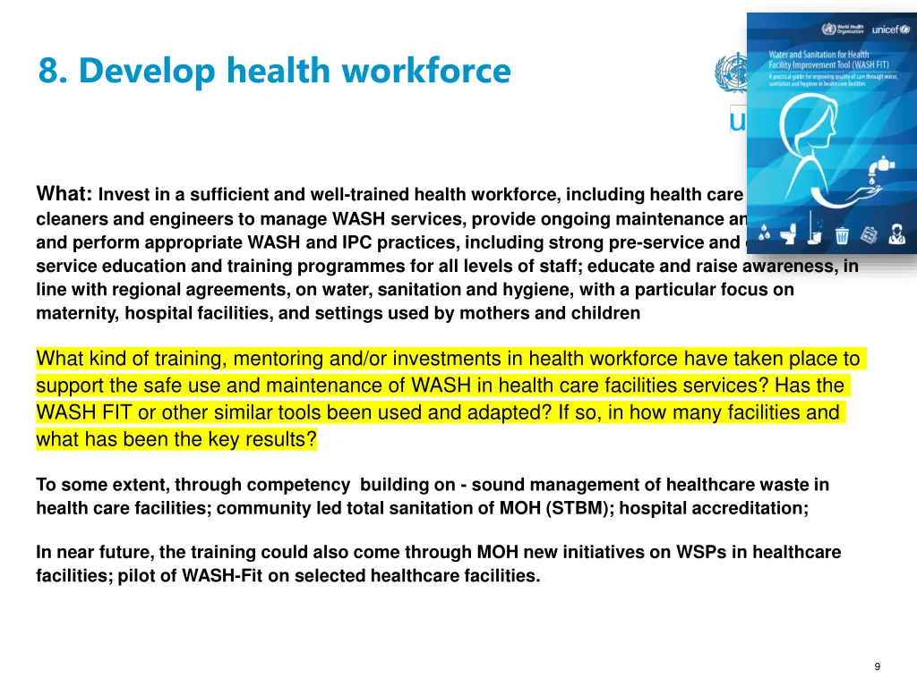 8 develop health workforce