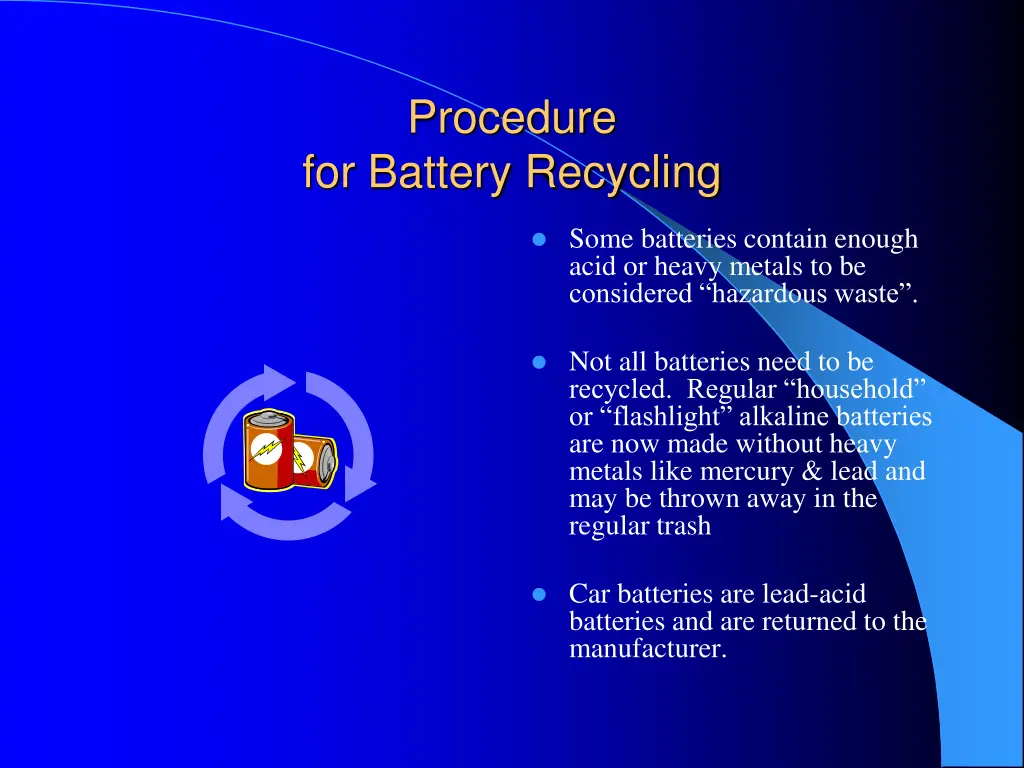 procedure for battery recycling