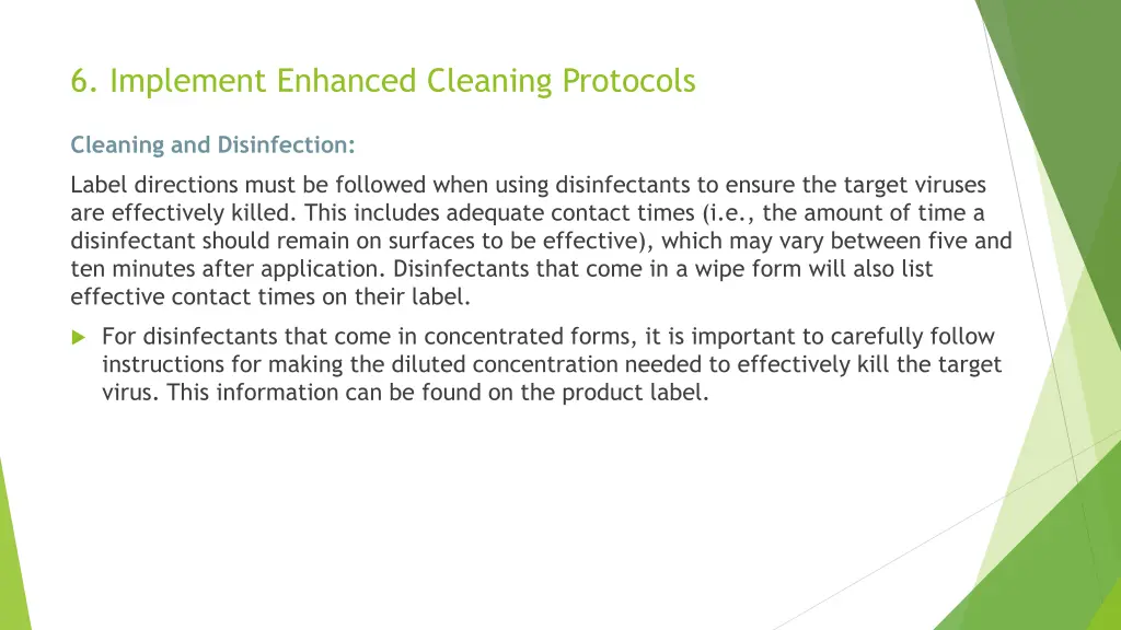 6 implement enhanced cleaning protocols 2