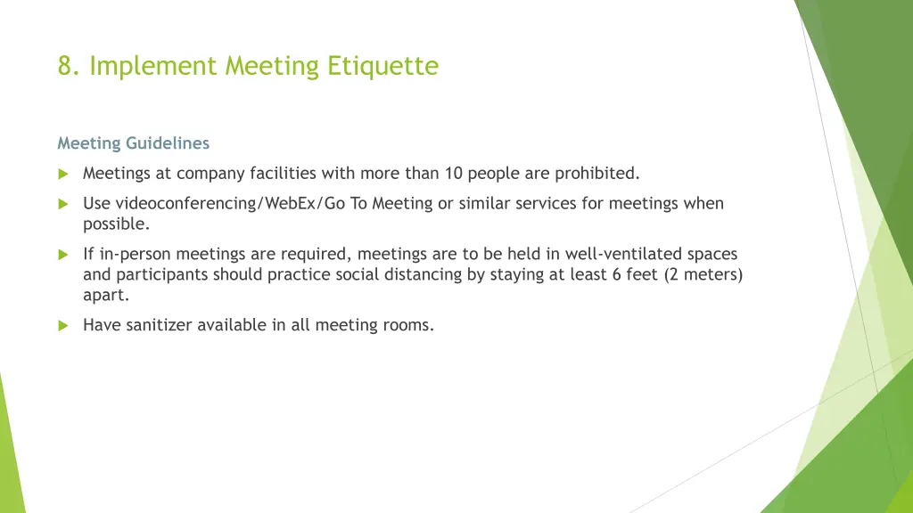 8 implement meeting etiquette