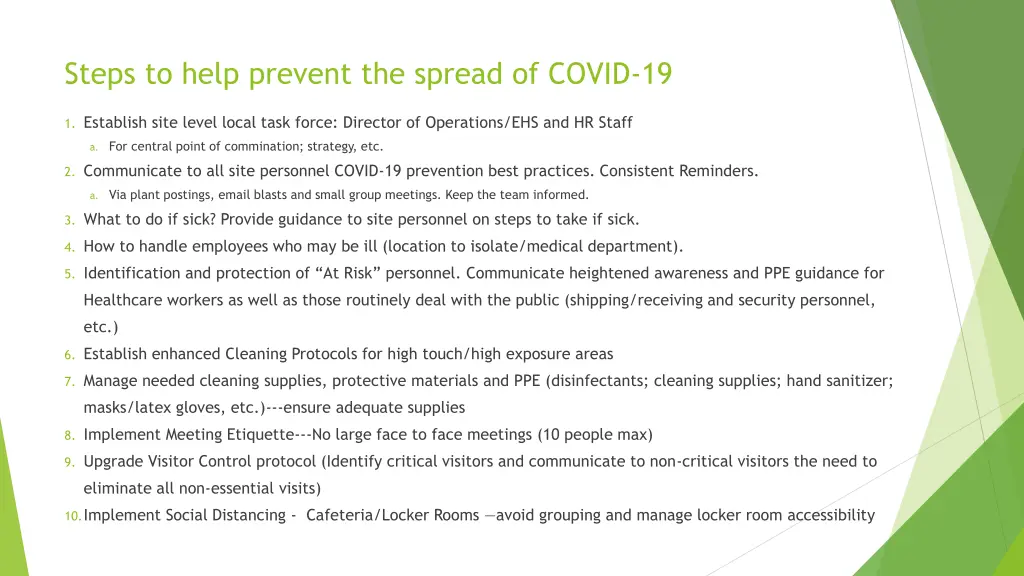 steps to help prevent the spread of covid 19