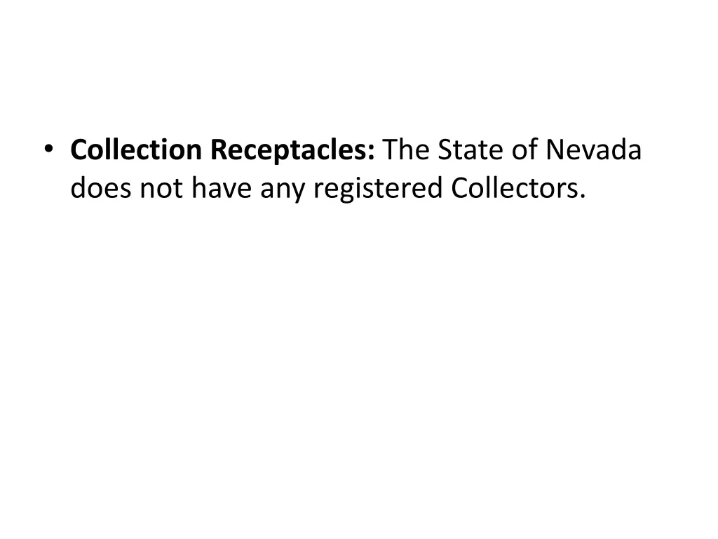 collection receptacles the state of nevada does