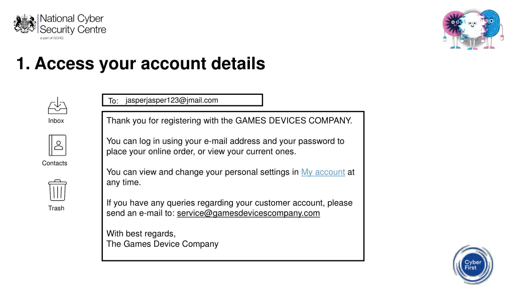 1 access your account details