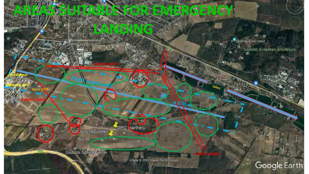 areas suitable for emergency landing