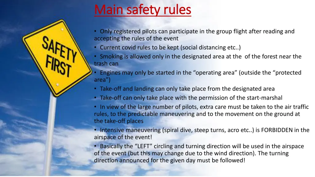 main safety rules main safety rules