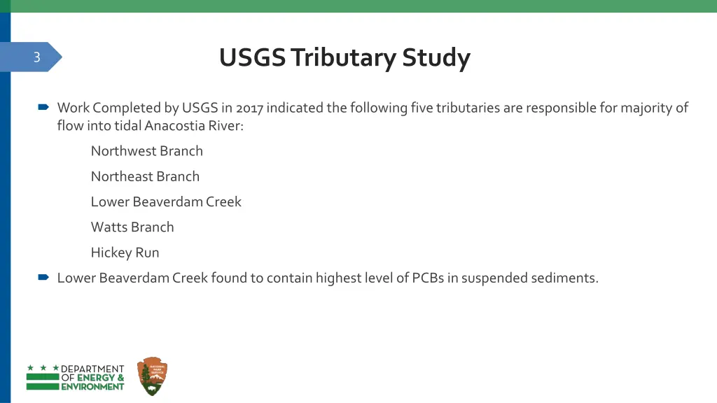 usgs tributary study